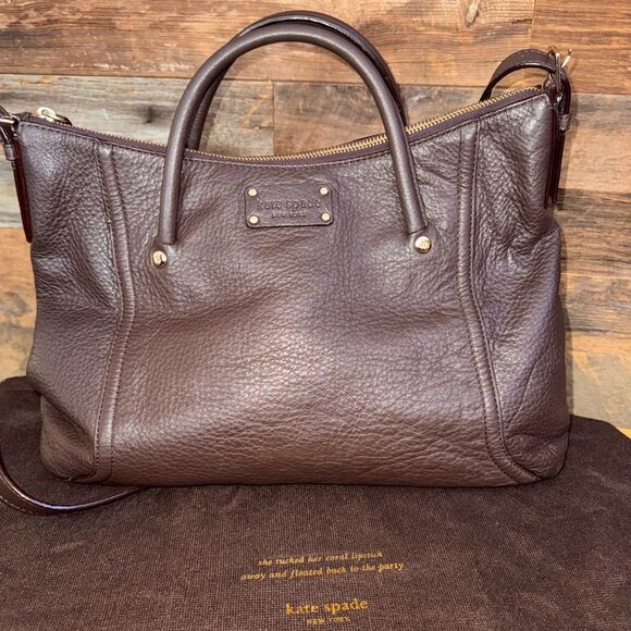kate spade Handbags - Kate Spade New York Brown Pebbled Leather Berkshire Satchel Bag With Dust Cover
